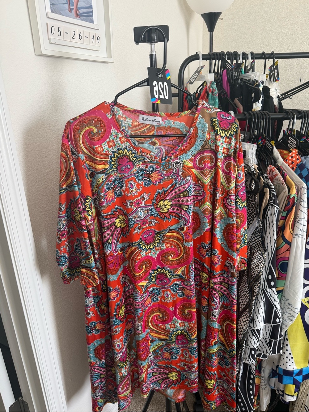 Colorful Paisley Red Women's Tunic Top